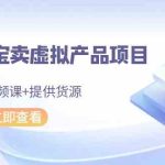 （9191期）2024淘宝卖虚拟产品项目，10节视频课+提供货源-梦帆创业网