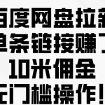 （10304期）百度网盘拉新，单条链接赚了10米佣金，无门槛操作！-梦帆创业网
