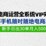 （9547期）闲鱼电商运营全系统VIP实战课，1部手机随时随地卖货，新手日出30单月入5000-梦帆创业网