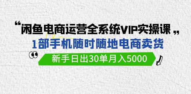 （9547期）闲鱼电商运营全系统VIP实战课，1部手机随时随地卖货，新手日出30单月入5000-梦帆创业网