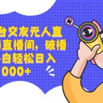 三大平台交友无人直播，拉爆直播间，破播放，小白轻松日入1000+-梦帆创业网