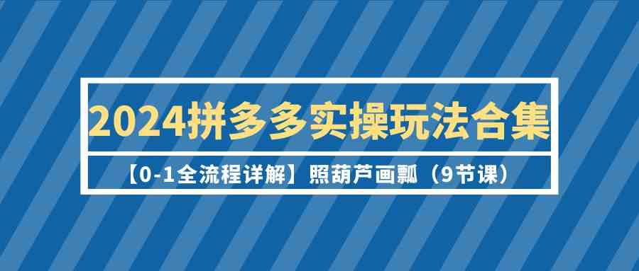 （9559期）2024拼多多实操玩法合集【0-1全流程详解】照葫芦画瓢（9节课）-梦帆创业网