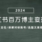 小红书百万博主变现课：确定人设与定位/拆解对标账号/选题文案视频全攻略-梦帆创业网