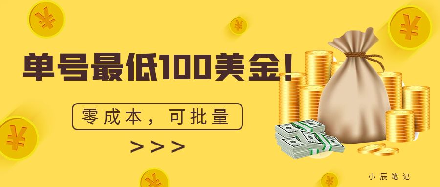 单号最低100美金，零成本，小白无脑操作。可复制，可扩大。-梦帆创业网