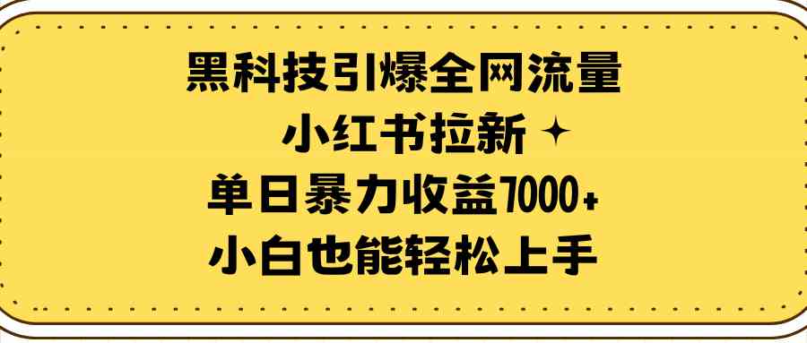 （9679期）黑科技引爆全网流量小红书拉新，单日暴力收益7000+，小白也能轻松上手-梦帆创业网