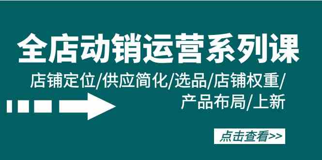 （9845期）全店·动销运营系列课：店铺定位/供应简化/选品/店铺权重/产品布局/上新-梦帆创业网