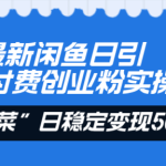 24年最新闲鱼日引200+付费创业粉，割韭菜每天5000+收益实操教程！-梦帆创业网