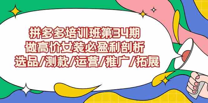 （9333期）拼多多培训班第34期：做高价女装必盈利剖析  选品/测款/运营/推广/拓展-梦帆创业网