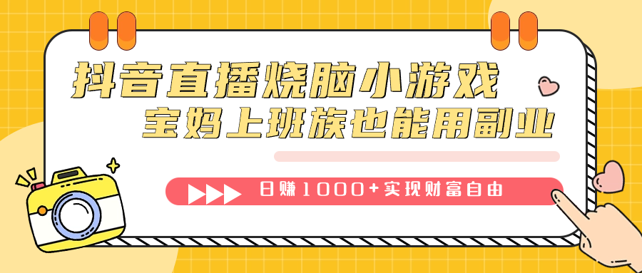 抖音直播烧脑小游戏，不需要找话题聊天，宝妈上班族也能用副业日赚1000+-梦帆创业网