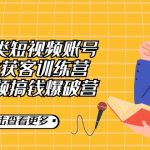 保险类短视频账号线上获客训练营，短视频搞钱爆破营-梦帆创业网
