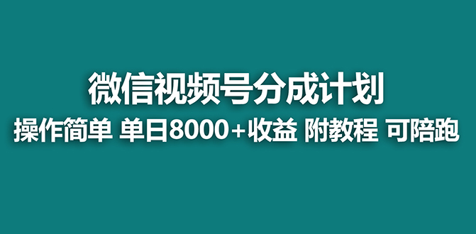 【蓝海项目】视频号分成计划最新玩法，单天收益8000+，附玩法教程-梦帆创业网