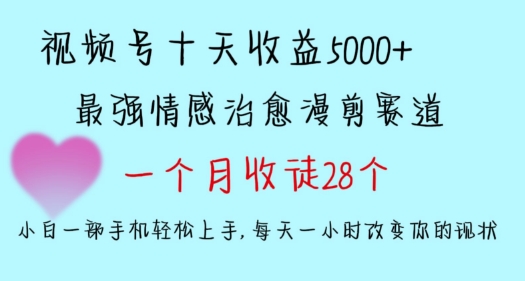 十天收益5000+，多平台捞金，视频号情感治愈漫剪，一个月收徒28个，小白一部手机轻松上手-梦帆创业网