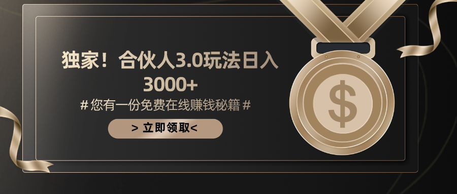 （10727期）游戏合伙人3.0，日入3000+，无限扩大的蓝海项目-梦帆创业网