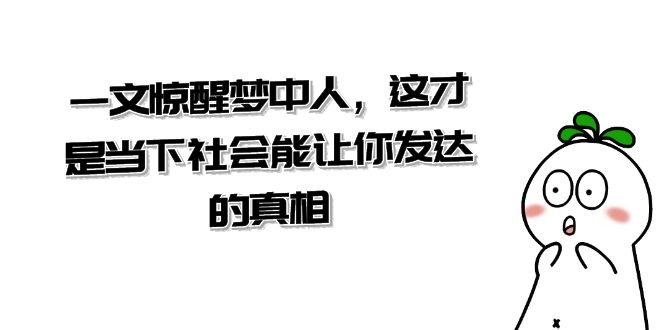某公众号付费文章《一文 惊醒梦中人，这才是当下社会能让你发达的真相》-梦帆创业网