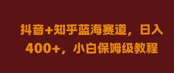 抖音+知乎蓝海赛道，日入几张，小白保姆级教程【揭秘】-梦帆创业网