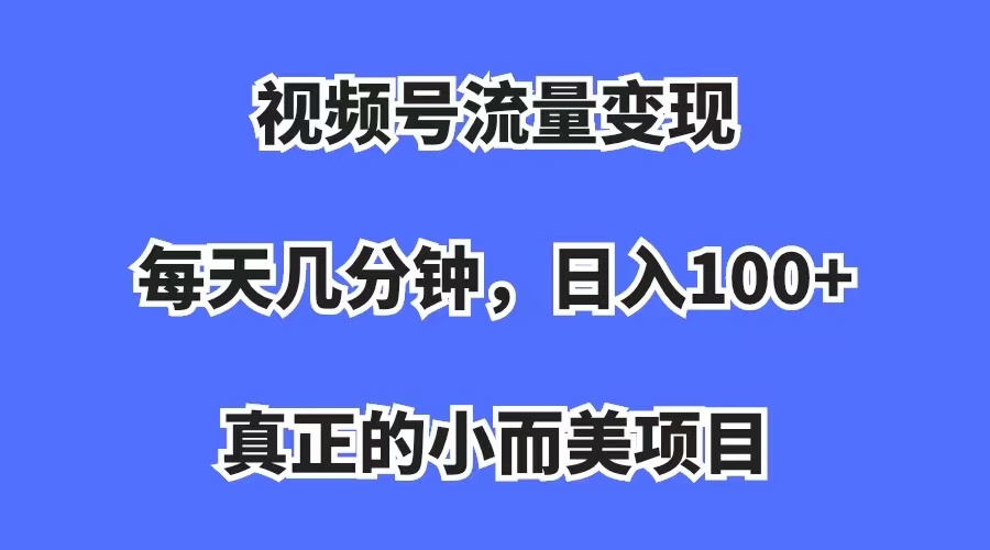 视频号流量变现，每天几分钟，收入100+，真正的小而美项目-梦帆创业网