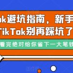 TikTok·避坑指南,新手入局Tk别再踩坑了(10节课)-梦帆创业网
