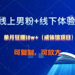 线上男粉+线下成体馆：单月狂赚10W+1.0-梦帆创业网