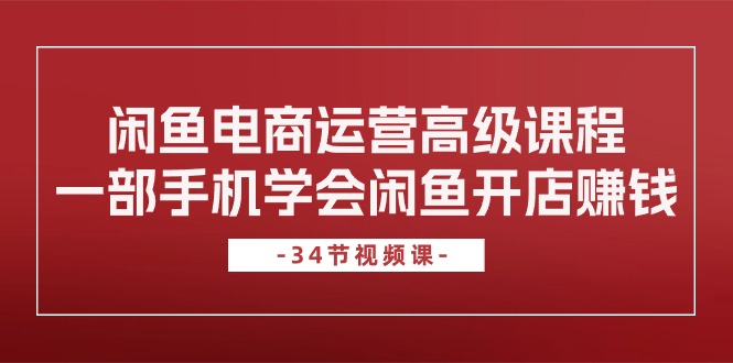 闲鱼电商运营高级课程，一部手机学会闲鱼开店赚钱（34节课）-梦帆创业网