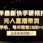 (9779期)24年最新快手硬核技术无人直播带货,只需一部手机 每天轻松1500+小白可操作-梦帆创业网