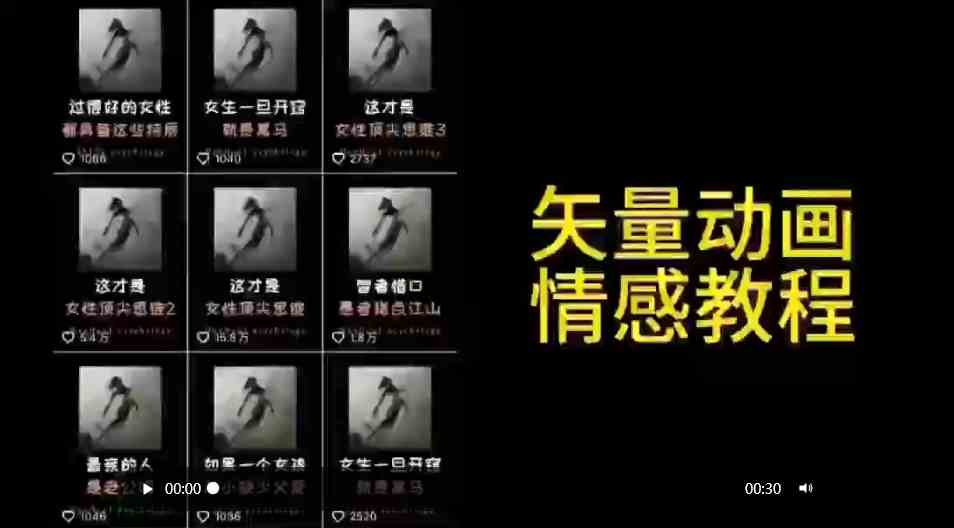 （9334期）矢量动画情感教程：高点赞涨粉，适合情感、思维、创业教育等赛道-梦帆创业网