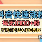 外面收费1980快速涨粉技术(女粉)抖音快手小红书,粉丝=变现-梦帆创业网