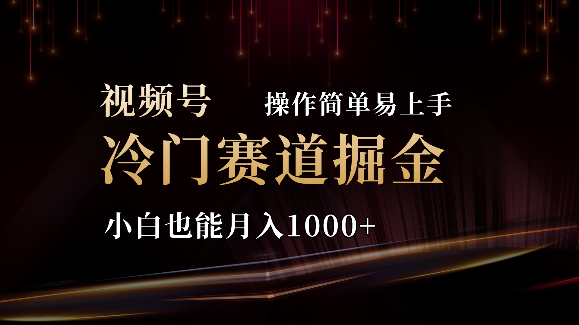 2024视频号冷门赛道掘金，操作简单轻松上手，小白也能月入1000+-梦帆创业网