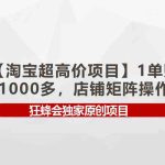 （9849期）【淘宝超高价项目】1单赚1000多，店铺矩阵操作-梦帆创业网