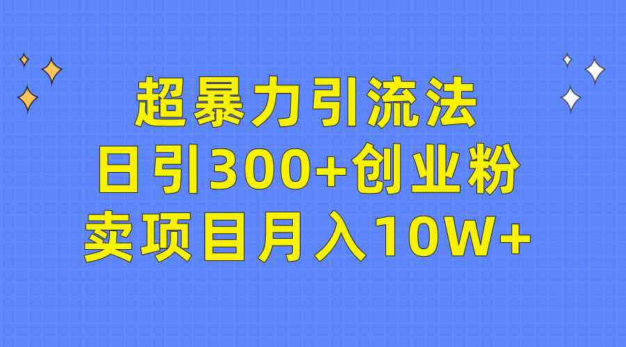 （9954期）超暴力引流法，日引300+创业粉，卖项目月入10W+-梦帆创业网