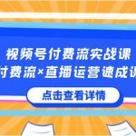 视频号付费流实战课，付费流×直播运营速成课，让你快速掌握视频号核心运..-梦帆创业网