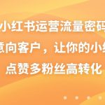 小红书运营流量密码,揽获意向客户,让你的小红书高点赞多粉丝高转化-梦帆创业网