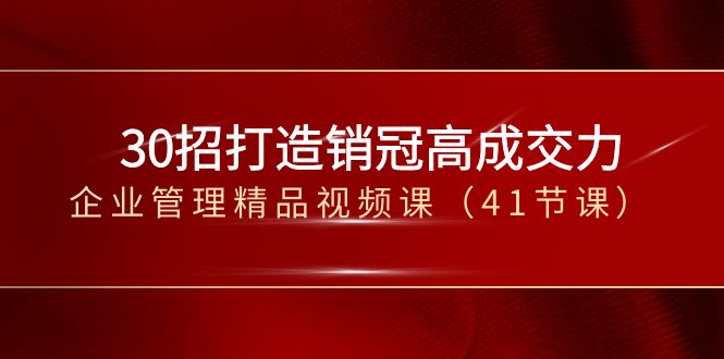 30招-打造销冠高成交力-企业管理精品视频课（41节课）-梦帆创业网