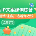 养成系-IP文案课训练营,文案心法的天花板 洞悉人性营销 让客户追着你收钱-梦帆创业网