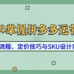 2024掌握拼多多运营精髓：爆款流程、定价技巧与SKU设计实战课-梦帆创业网