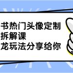 小红书热门头像定制变现拆解课，一条龙玩法分享给你-梦帆创业网