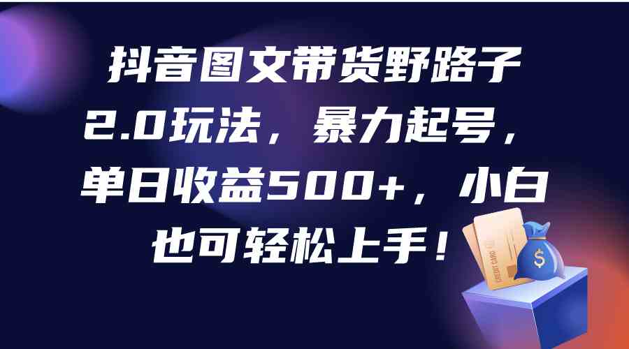 （9790期）抖音图文带货野路子2.0玩法，暴力起号，单日收益500+，小白也可轻松上手！-梦帆创业网