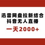 一天2000+迅雷网盘拉新结合抖音无人直播,独创玩法保姆级教学-梦帆创业网