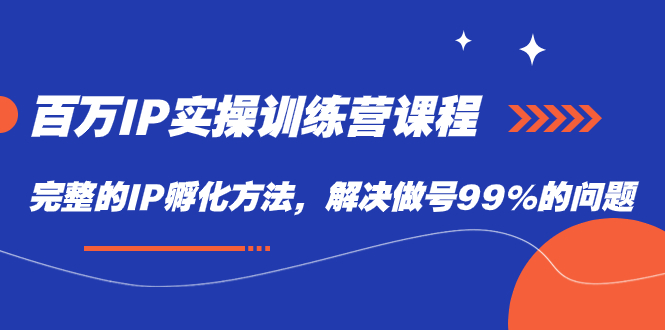 百万IP实战训练营课程，完整的IP孵化方法，解决做号99%的问题-梦帆创业网