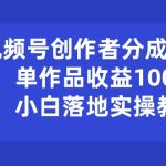（10854期）视频号创作者分成瞬爆流，单作品收益1000+，小白落地实操教学-梦帆创业网