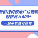 最新影视资源推广拉新项目，轻松日入600+，无脑操作即可-梦帆创业网