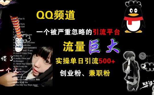 QQ频道，一个被严重忽略的引流平台，流量巨大 实操单日引流500+创业粉兼职粉【揭秘】-梦帆创业网