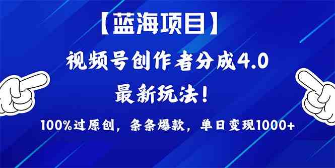 （9777期）2024蓝海项目视频号，最新方法， 100%过原创，条条爆款，单日变现1K+，…-梦帆创业网
