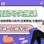（9470期）短视频起号实操课，AI运营型主播，底层逻辑/AI起号/运营晋级/主播进阶/80节-梦帆创业网