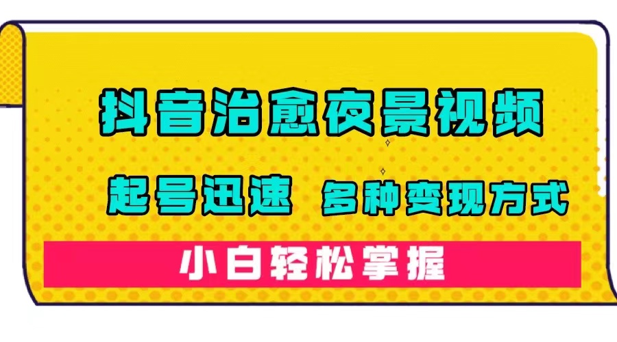 抖音治愈系夜景视频，起号迅速，多种变现方式，小白轻松掌握（附120G素材）-梦帆创业网