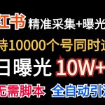 价值10万！小红书自动精准采集＋日曝光10w＋-梦帆创业网
