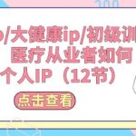 医疗ip/大健康ip/初级训练营:医疗从业者如何打造个人IP(12节)-梦帆创业网