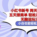 （9239期）小红书新号两天涨千粉五天接商单轻松月入过万 无脑搬运玩法 小白也能轻…-梦帆创业网