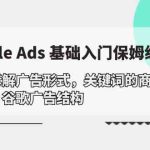 (10018期)Google Ads 基础入门,系统拆解广告形式/关键词的商业认知/谷歌广告结构-梦帆创业网