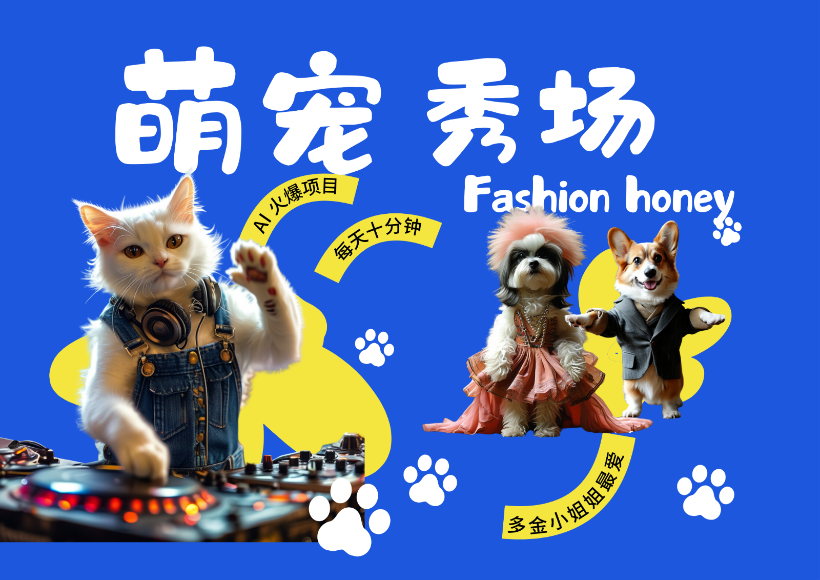 酷飒动物跳舞走秀  时尚喵FASHION汪 多金小姐姐最爱的 轻松月入破W-梦帆创业网
