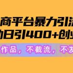 （10168期）电商平台暴力引流,被动日引400+创业粉不发作品，不截流，不发私信-梦帆创业网